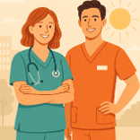 Zeicnung: Drei Köpfe untereinander: Oben älterer Herr, Mitte: mittelalte Frau, unten jüngerer Mann. Alle schauen unzufrieden aus. 