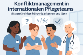 Frau und Mann (Kolleg*innen) im Gespräch